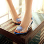 Damen Sandaletten | Fersenriemen | 7cm Höhe | Fischmund | Glitzernd-Blau-35-Luzern Mode