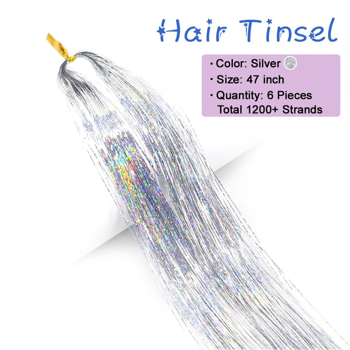 Glitzernde Haarsträhnen Extensions - 1200+ Strähnen Set-Luzern Mode