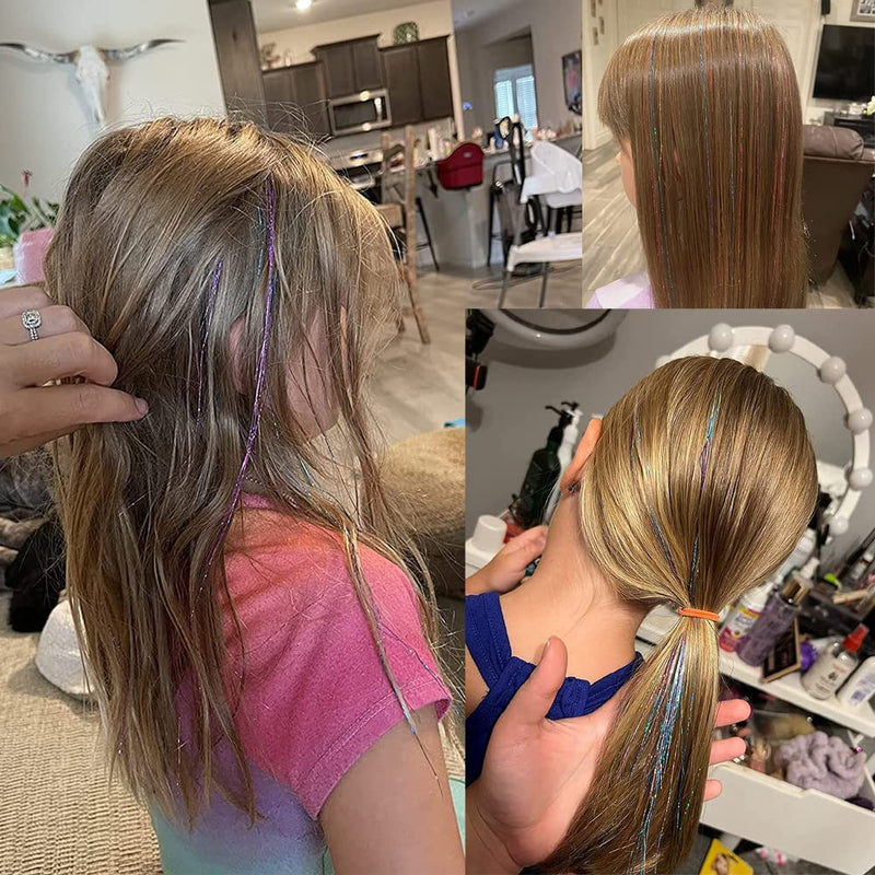 Glitzernde Haarsträhnen Extensions - 1200+ Strähnen Set-Luzern Mode