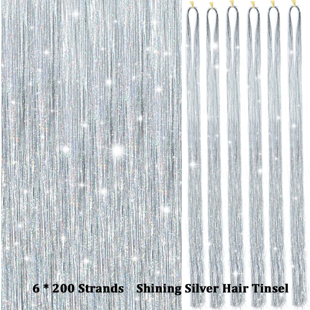 Glitzernde Haarsträhnen Extensions - 1200+ Strähnen Set-Luzern Mode