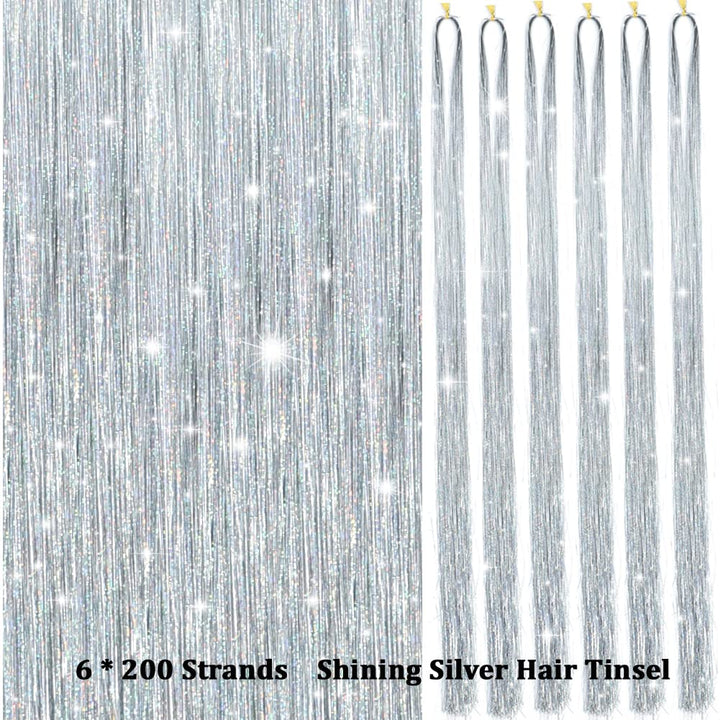 Glitzernde Haarsträhnen Extensions - 1200+ Strähnen Set-Luzern Mode
