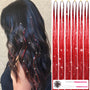 Glitzernde Haarsträhnen Extensions - 1200+ Strähnen Set-Rot-Luzern Mode