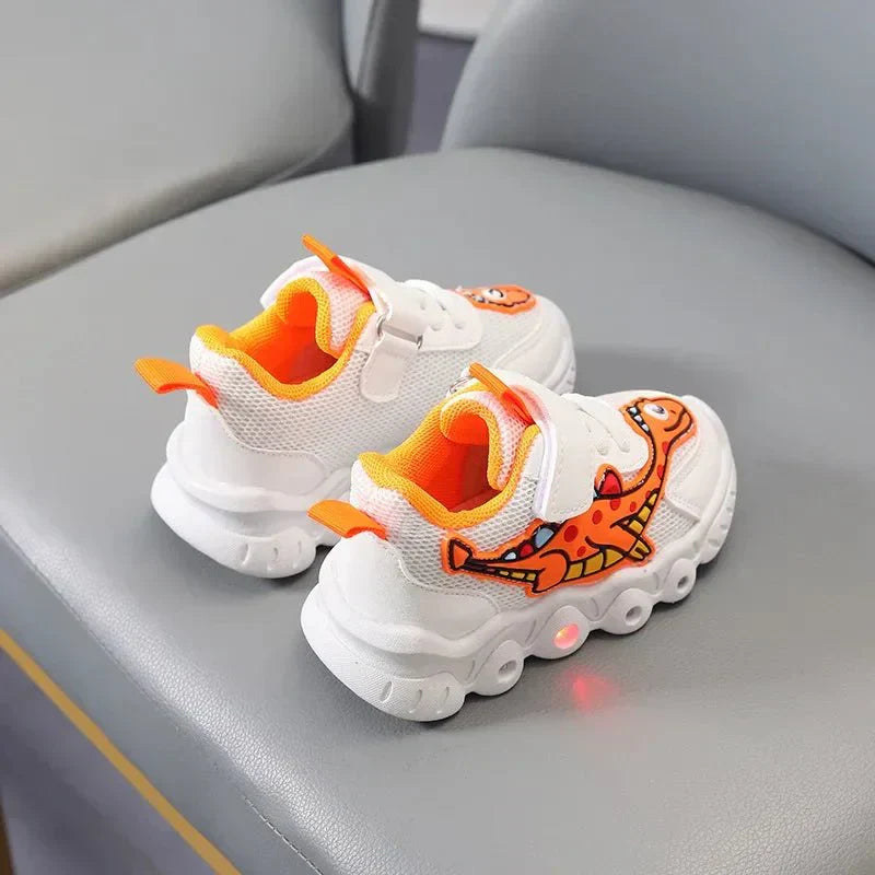 Leuchtende Dino-Turnschuhe für Kinder mit Klettverschluss – GlowSteps