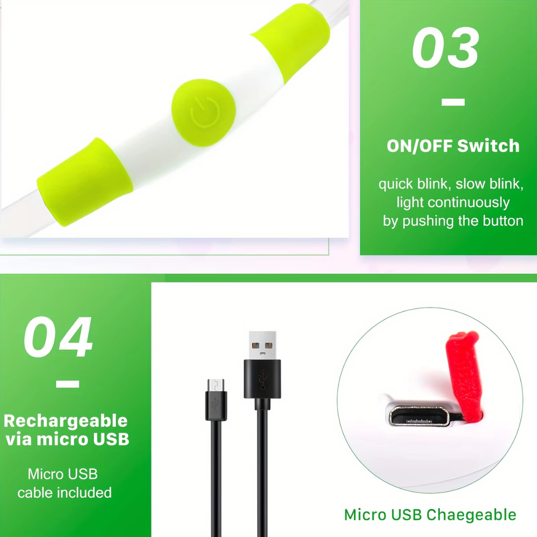 Hundehalsband | LED Sicher Sichtbar Wiederaufladbar USB Langlebig-Luzern Mode