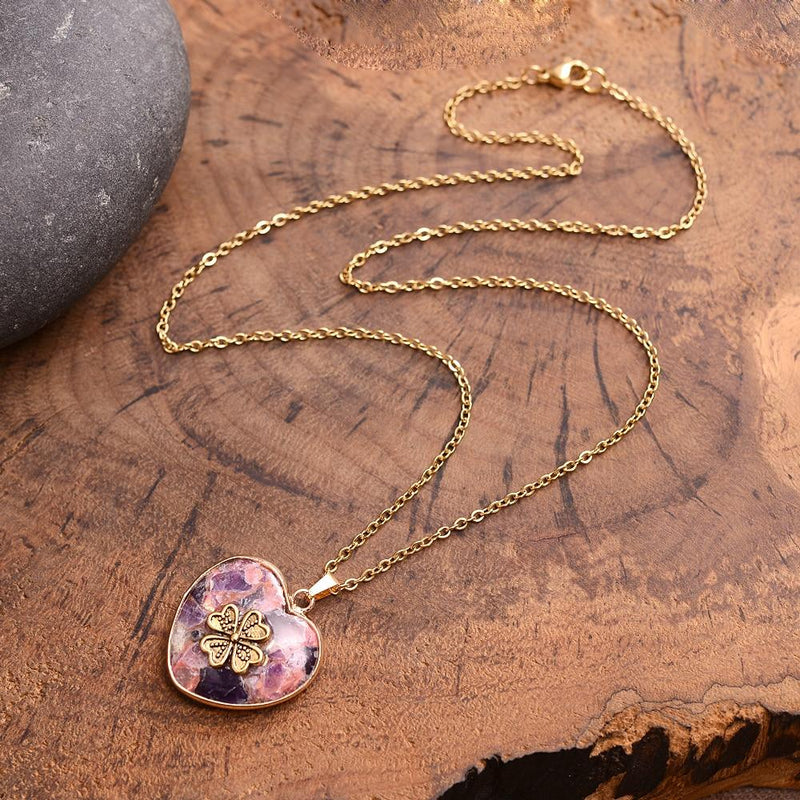 Kette mit Herzanhänger | Kleeblatt | Glück | Regalith | Positiv-Luzern Mode