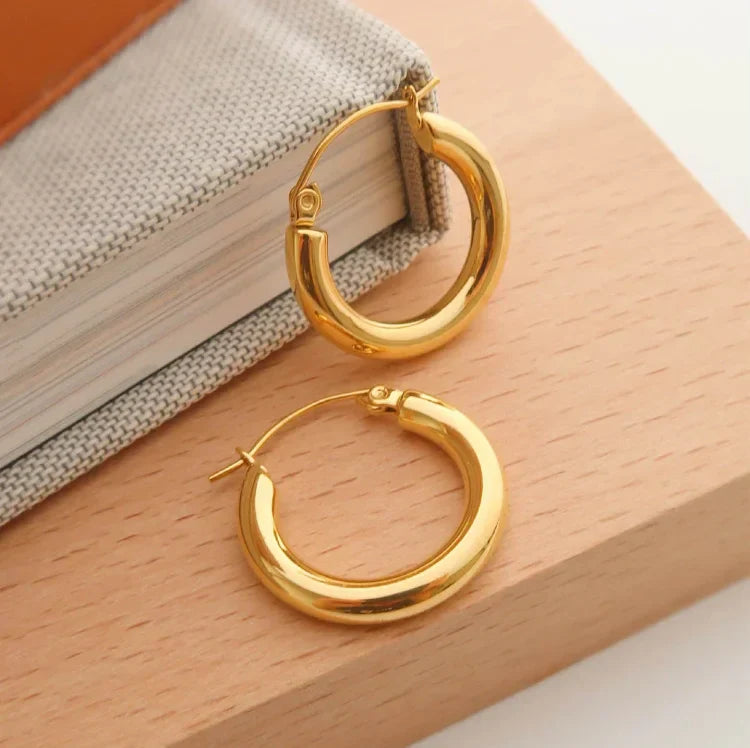 Goldene Creolen | Glatt Glänzend Langlebig Stilvoll Vielseitig Einzigartig-Luzern Mode