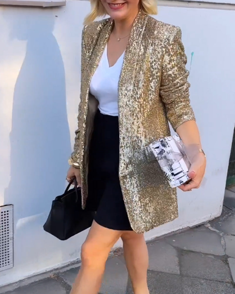 Luxuriöser Paillettenblazer für Damen - Eleganter Look-Luzern Mode