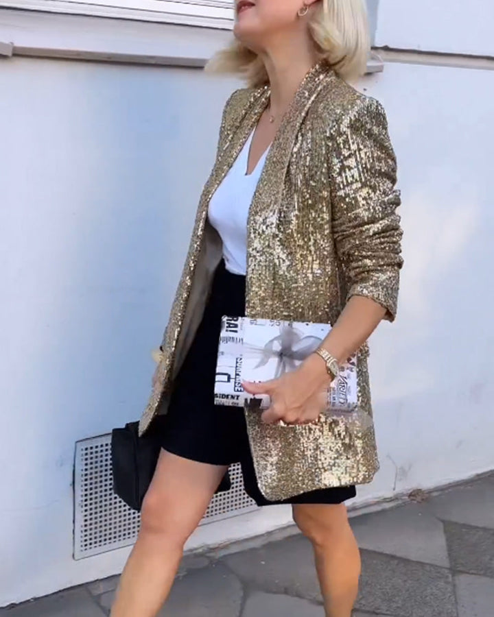 Luxuriöser Paillettenblazer für Damen - Eleganter Look-Luzern Mode