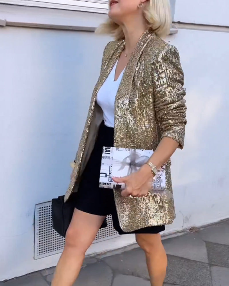 Luxuriöser Paillettenblazer für Damen - Eleganter Look-Luzern Mode
