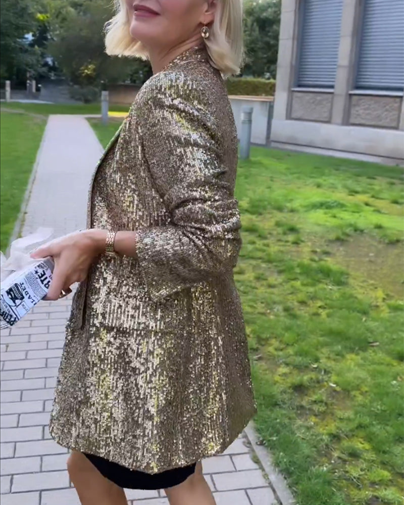 Luxuriöser Paillettenblazer für Damen - Eleganter Look-Luzern Mode
