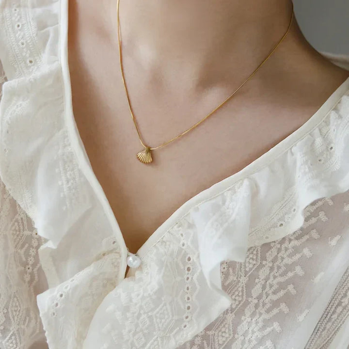 Goldene Kette | Jakobsmuschel-Anhänger Stilvoll Einzigartig Langlebig Elegant-Luzern Mode