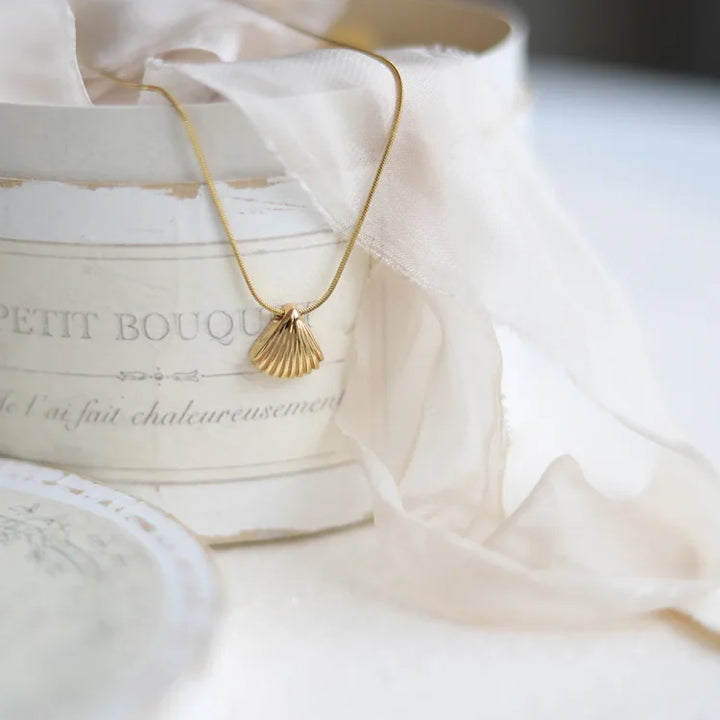 Goldene Kette | Jakobsmuschel-Anhänger Stilvoll Einzigartig Langlebig Elegant-Luzern Mode