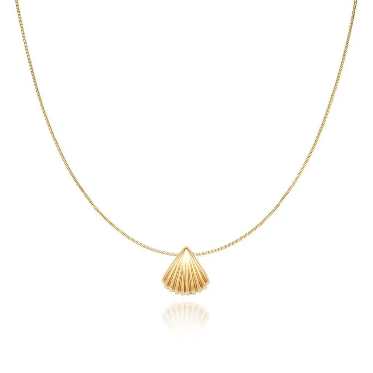 Goldene Kette | Jakobsmuschel-Anhänger Stilvoll Einzigartig Langlebig Elegant-Luzern Mode