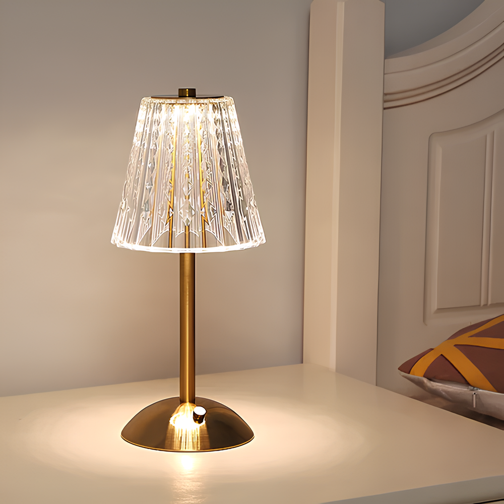 Kristall-Tischlampe | Gold | USB | Aufladbar | LED | 15W | Dimmbar-Luzern Mode