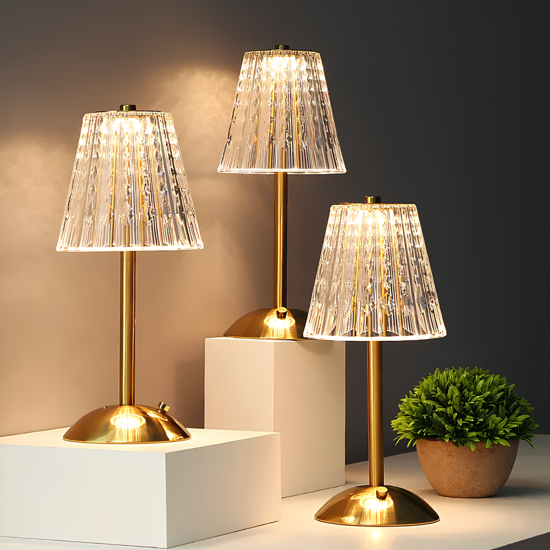 Kristall-Tischlampe | Gold | USB | Aufladbar | LED | 15W | Dimmbar-Luzern Mode