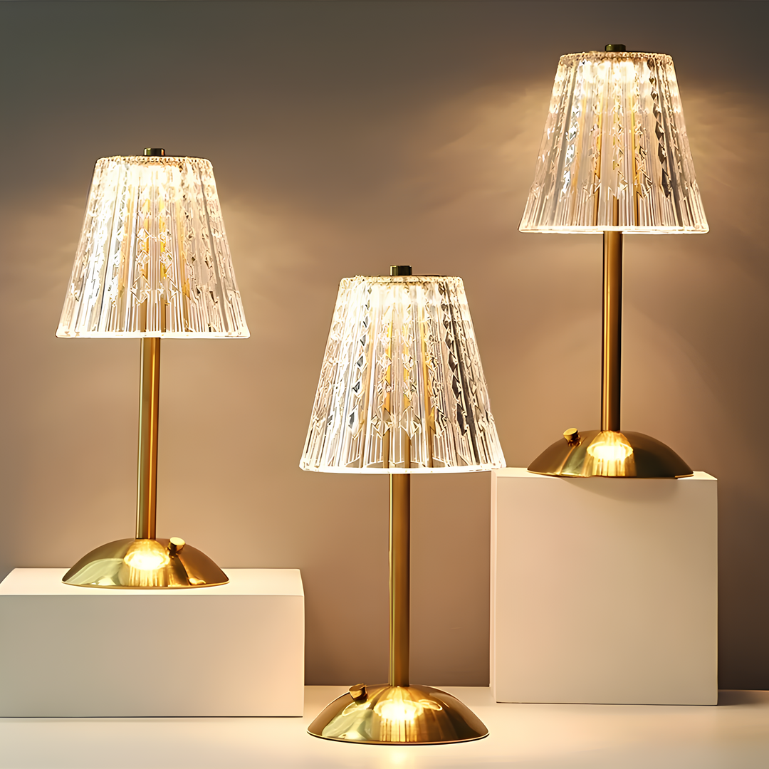 Kristall-Tischlampe | Gold | USB | Aufladbar | LED | 15W | Dimmbar-Luzern Mode