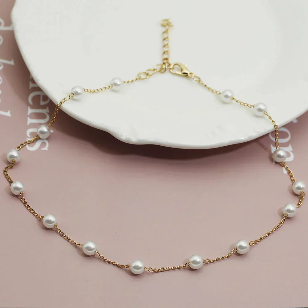 Goldene Perlenkette | Verstellbar Stilvoll Klassisch Langlebig Eleganz-Luzern Mode