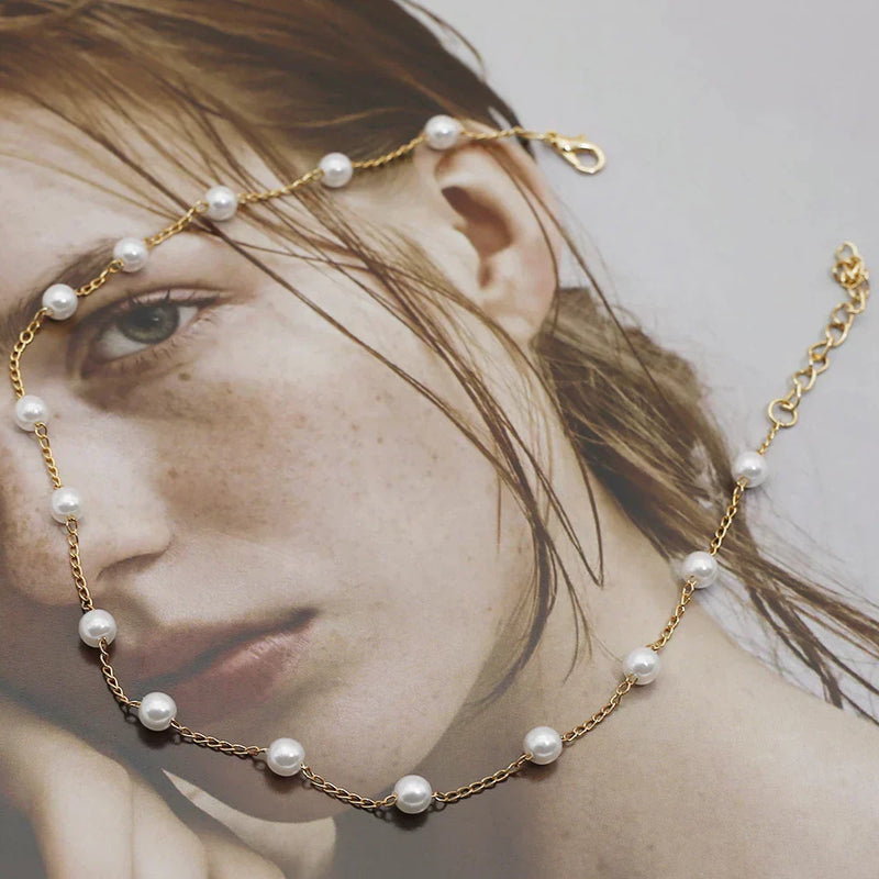 Goldene Perlenkette | Verstellbar Stilvoll Klassisch Langlebig Eleganz-Luzern Mode