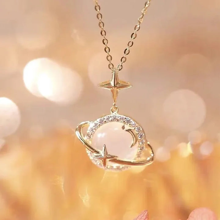 Goldene Kette | Planeten-Anhänger Stilvoll Langlebig Modern Vielseitig-Luzern Mode