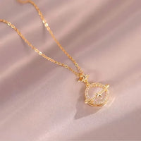 Goldene Kette | Planeten-Anhänger Stilvoll Langlebig Modern Vielseitig-Luzern Mode