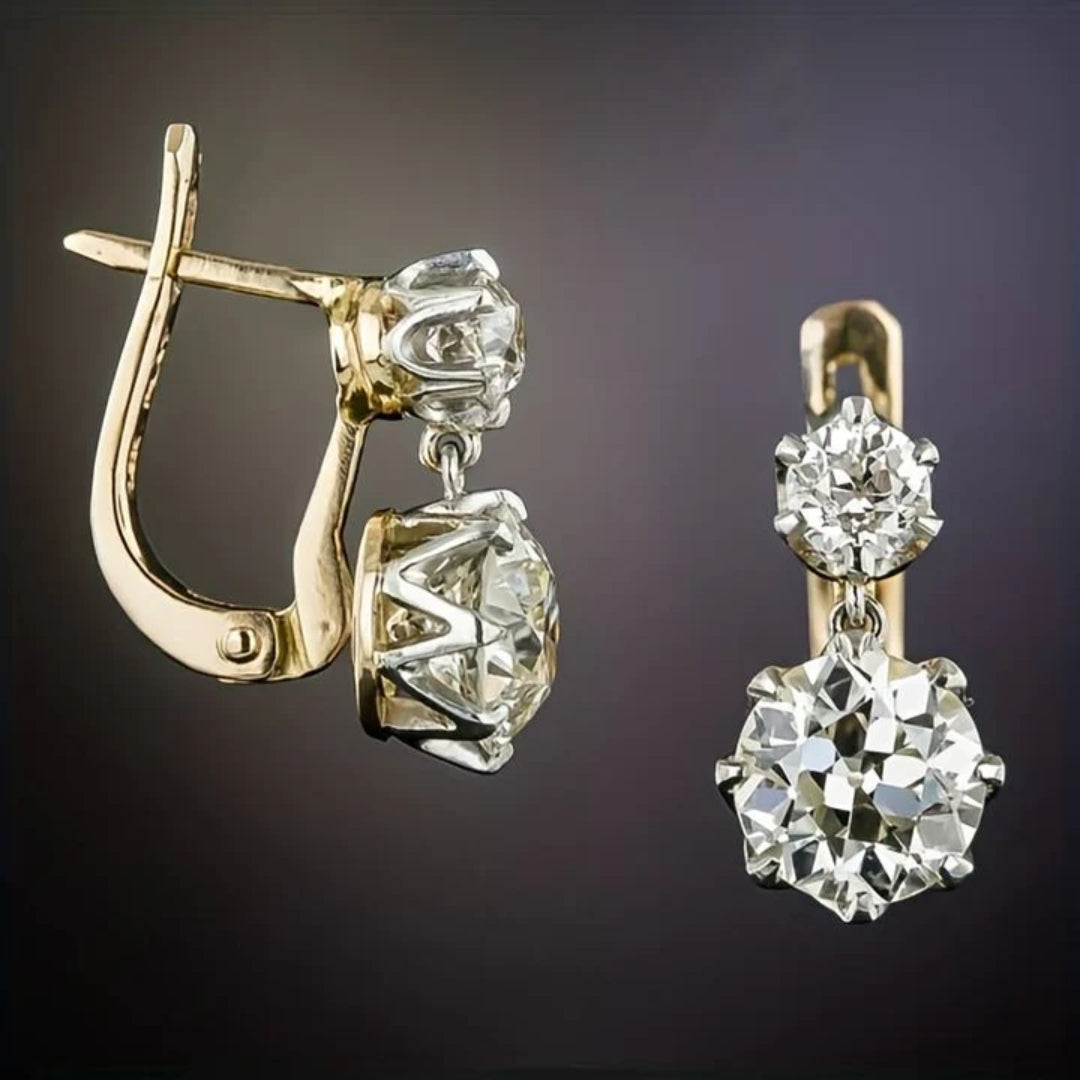 Goldene Zirkonia-Ohrringe | Stilvoll Langlebig Einzigartig Vielseitig Vintage-Luzern Mode
