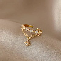 Goldener Ring | Kette Hexagram Stilvoll Einzigartig Langlebig Vielseitig-Luzern Mode