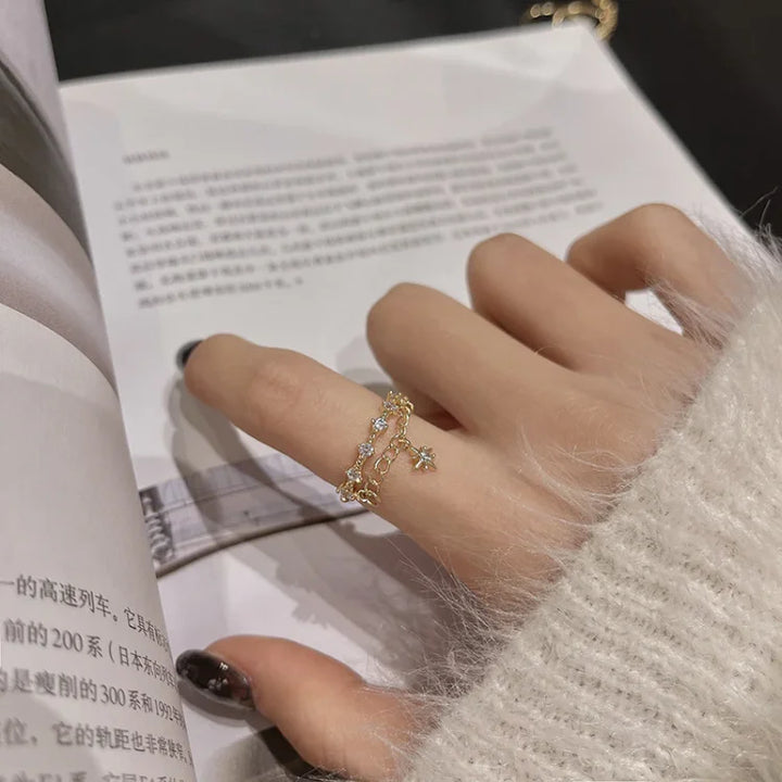 Goldener Ring | Kette Hexagram Stilvoll Einzigartig Langlebig Vielseitig-Luzern Mode