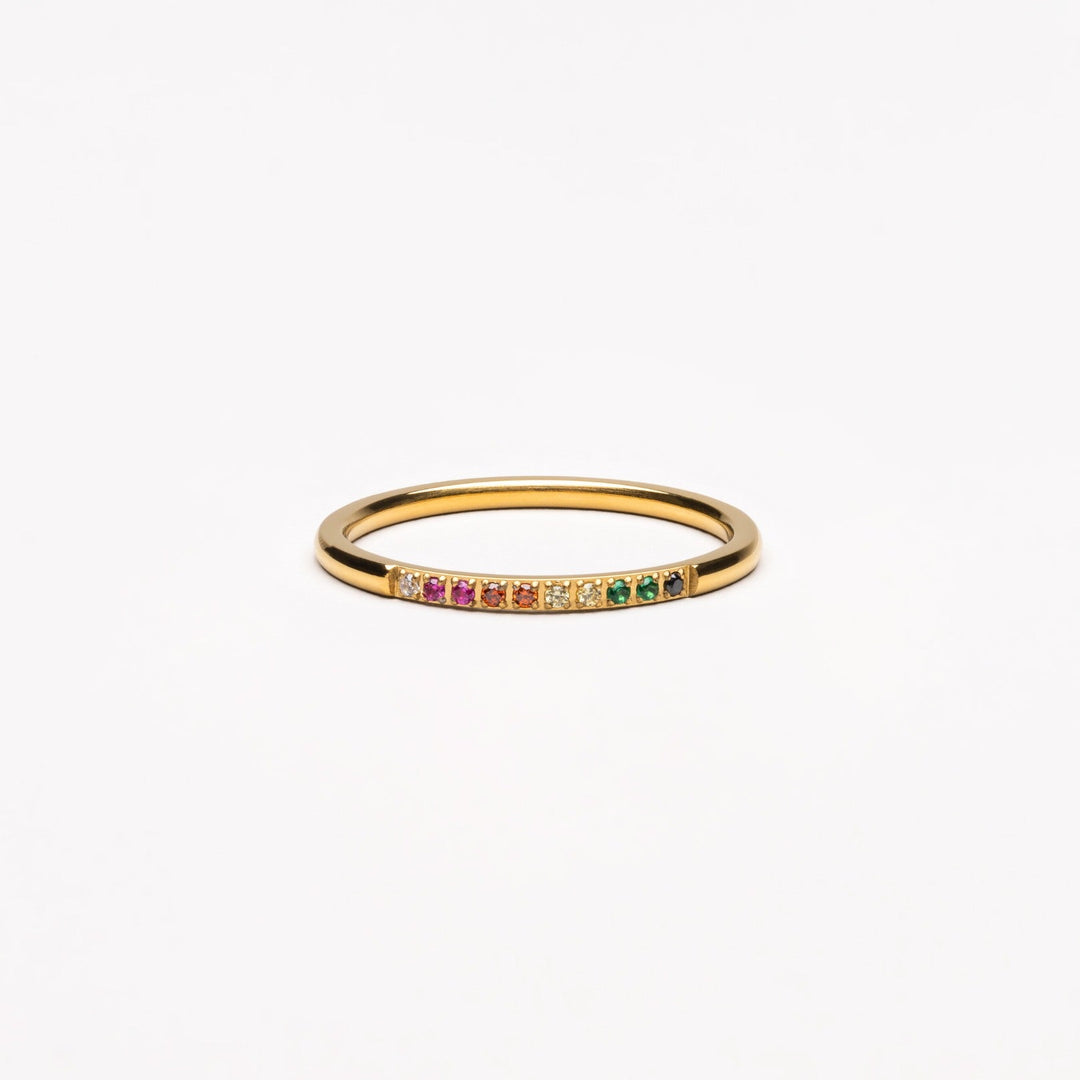 Damenring | Gold | Bunte Steine | Zeitlos | Stilvoll-6-Gold-Luzern Mode