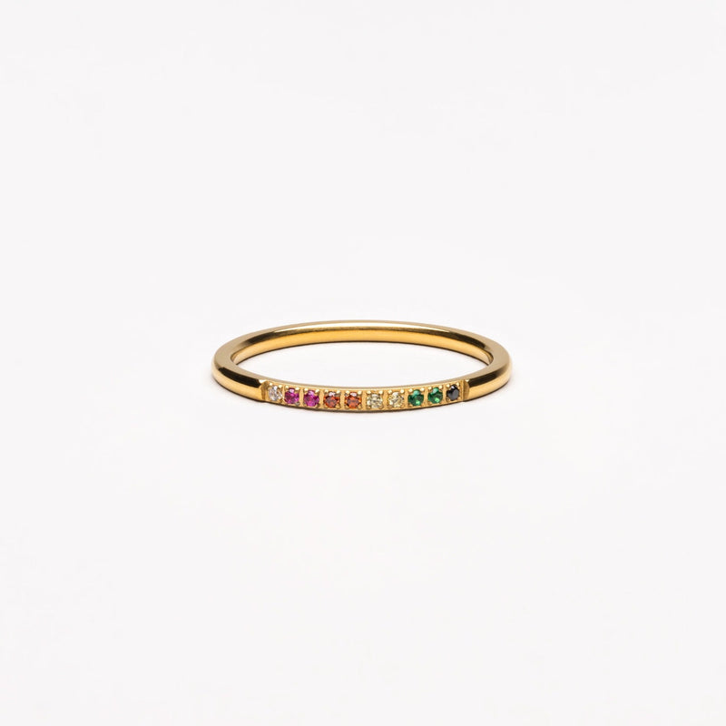 Damenring | Gold | Bunte Steine | Zeitlos | Stilvoll-6-Gold-Luzern Mode