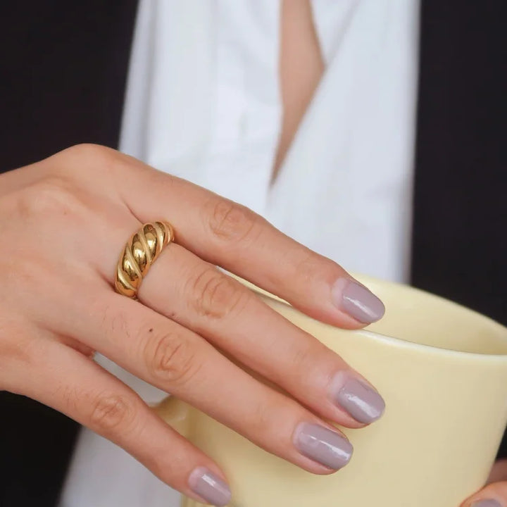 Goldener Ring | Modern Vintage Stilvoll Seilartig Einzigartig Langlebig-Luzern Mode