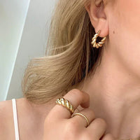 Goldener Ring | Modern Vintage Stilvoll Seilartig Einzigartig Langlebig-5-Luzern Mode