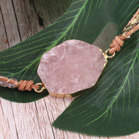 Rosenquarz Armband | Gold | Verstellbar | Handgefertigt | Langlebig | Liebe-Luzern Mode