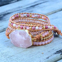 Rosenquarz Armband | Gold | Verstellbar | Handgefertigt | Langlebig | Liebe-Luzern Mode