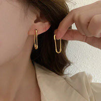 Ohrringe | Paperclip Einzigartig Silber Gold Stilvoll Modern Leicht Langlebig-Luzern Mode