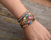 Boho Wickelarmband | Amazonit Stilvoll Einzigartig Handgefertigt-Luzern Mode