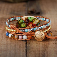 Boho Wickelarmband | Amazonit Stilvoll Einzigartig Handgefertigt-Luzern Mode