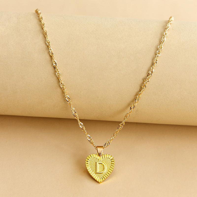 Halskette mit Herz Anhänger | Initiale | Liebe | Gold | Stilvoll | Langlebig | Geschenk-D-Luzern Mode