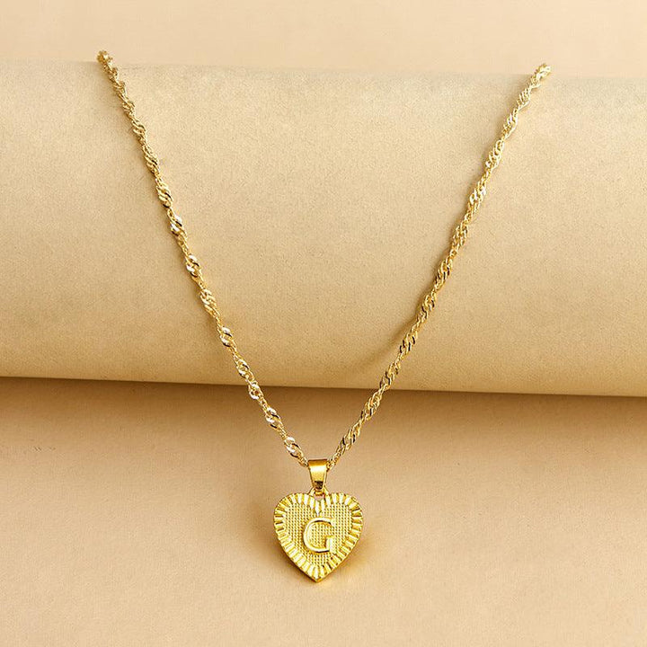 Halskette mit Herz Anhänger | Initiale | Liebe | Gold | Stilvoll | Langlebig | Geschenk-G-Luzern Mode