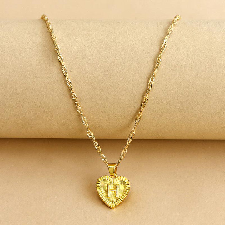 Halskette mit Herz Anhänger | Initiale | Liebe | Gold | Stilvoll | Langlebig | Geschenk-H-Luzern Mode