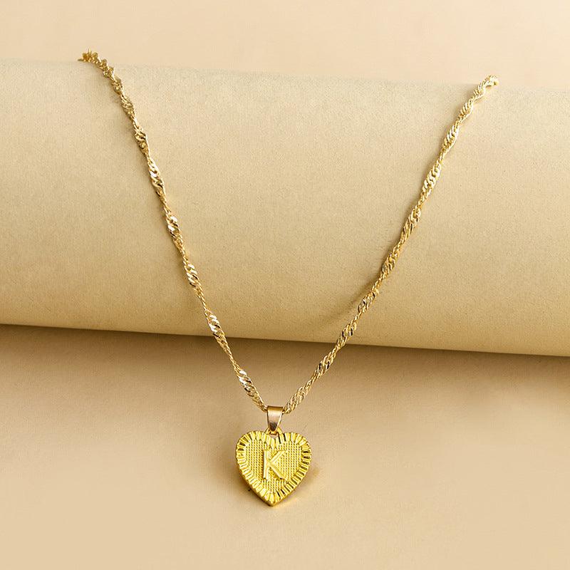 Halskette mit Herz Anhänger | Initiale | Liebe | Gold | Stilvoll | Langlebig | Geschenk-K-Luzern Mode