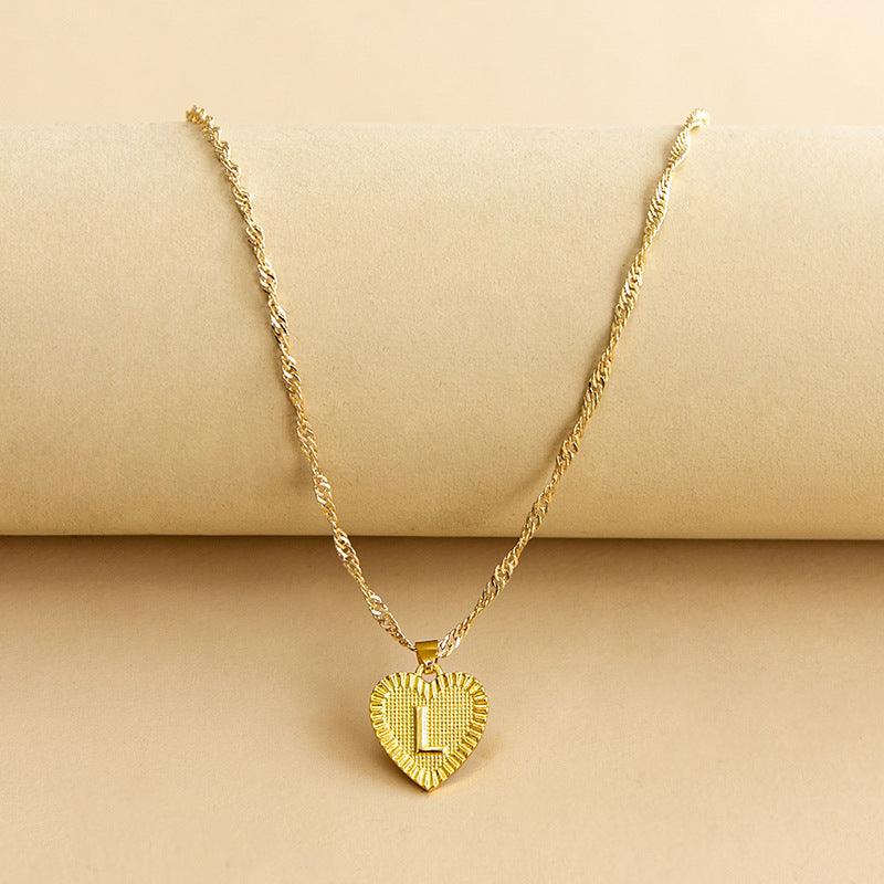 Halskette mit Herz Anhänger | Initiale | Liebe | Gold | Stilvoll | Langlebig | Geschenk-L-Luzern Mode