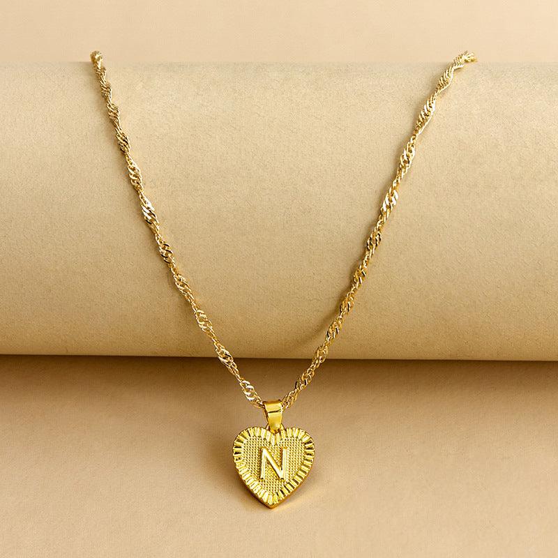 Halskette mit Herz Anhänger | Initiale | Liebe | Gold | Stilvoll | Langlebig | Geschenk-N-Luzern Mode