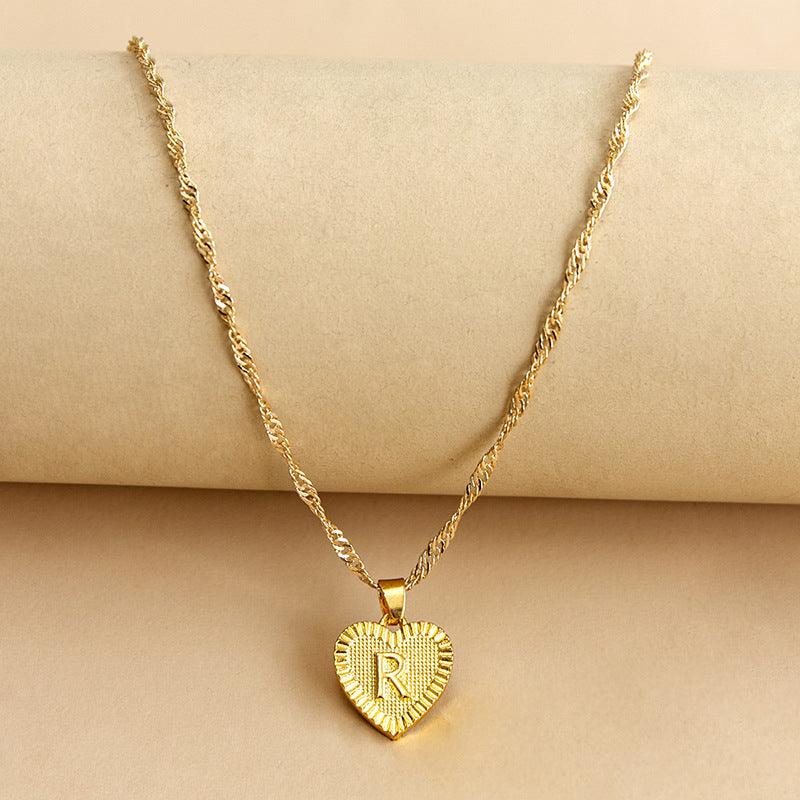 Halskette mit Herz Anhänger | Initiale | Liebe | Gold | Stilvoll | Langlebig | Geschenk-R-Luzern Mode