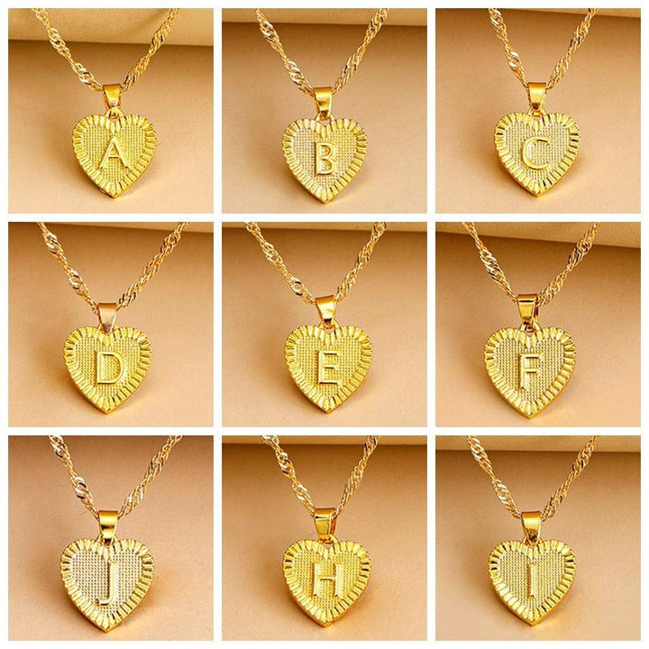 Halskette mit Herz Anhänger | Initiale | Liebe | Gold | Stilvoll | Langlebig | Geschenk-W-Luzern Mode