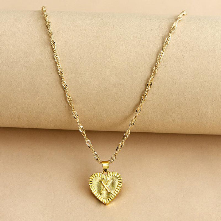 Halskette mit Herz Anhänger | Initiale | Liebe | Gold | Stilvoll | Langlebig | Geschenk-X-Luzern Mode