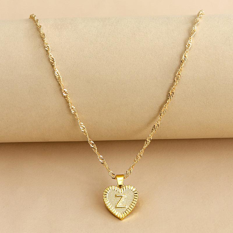 Halskette mit Herz Anhänger | Initiale | Liebe | Gold | Stilvoll | Langlebig | Geschenk-Z-Luzern Mode