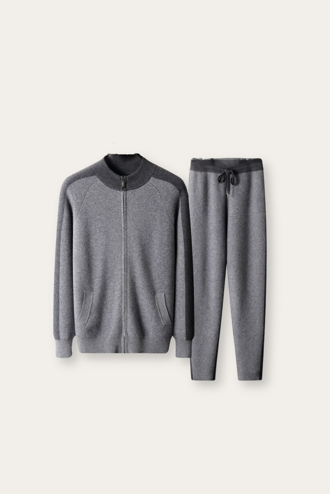 Herren Kaschmir Merinowolle Set | 2-teilig | Handwäsche | Weich | Locker fallend-S-Luzern Mode