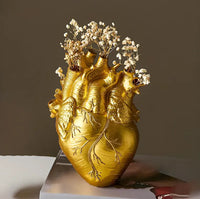 Herzförmige Vase | Anatomisch Griechisch Stilvoll Einzigartig Harz Langlebig-Gold-Luzern Mode