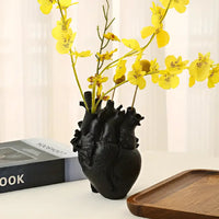Herzförmige Vase | Anatomisch Griechisch Stilvoll Einzigartig Harz Langlebig-Schwarz-Luzern Mode