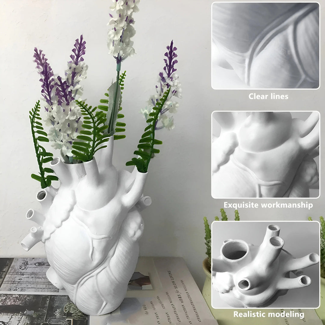 Herzförmige Vase | Anatomisch Griechisch Stilvoll Einzigartig Harz Langlebig-Luzern Mode